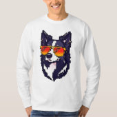 ピクセル縁どコリー Tシャツ (正面)