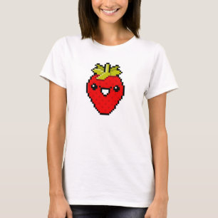 ピクセル芸術のかわいいいちご Tシャツ