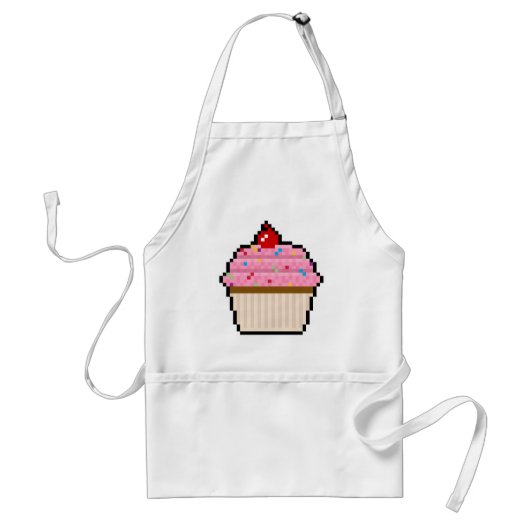 ピクセル芸術のカップケーキのエプロン スタンダードエプロン (正面)