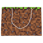 ピクセル草ゲーマーの誕生日 ラージペーパーバッグ (正面)