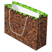 ピクセル草ゲーマーの誕生日 ラージペーパーバッグ (正面アングル)