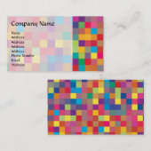 ピクセル虹の四角形パターン 名刺 (正面/裏面)