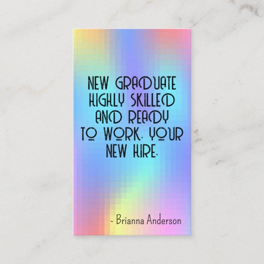 ピクセル虹の背景 名刺 (正面)