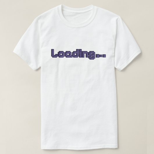 ピクセル読み込みゲーマーTシャツ - 白地にパープル Tシャツ (デザイン正面)
