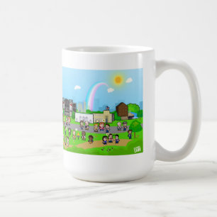 ピクセル谷のマグ コーヒーマグカップ