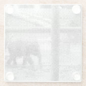 ピクセル象 ガラスコースター (裏面)