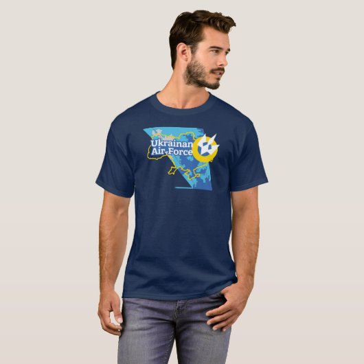 ピクセル迷彩柄su-27 Tシャツのウクライナ空軍 Tシャツ (正面フル)