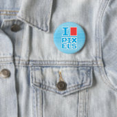 ピクセル遊コレクションがストライプ大好き。 缶バッジ (インサイチュ)