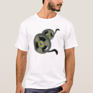 ピクセル音楽テープ映画巻き枠 Tシャツ
