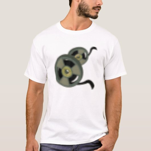 ピクセル音楽テープ映画巻き枠 Tシャツ (正面)