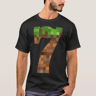 ピクセル7年の誕生日番号7 7歳7番目のVid Tシャツ