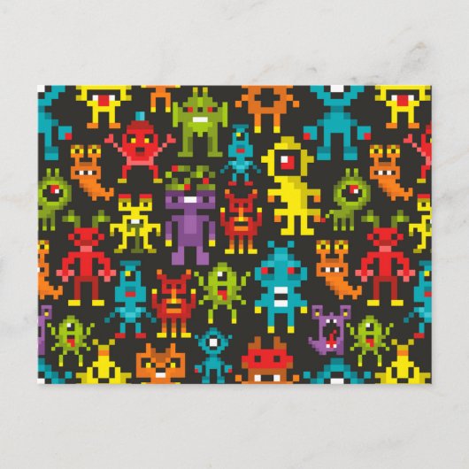ピクセル8ビットモンスター ポストカード (正面)