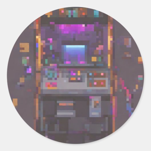 ピクセル アーケード コンソール コントローラー ゲーマー ステッカー (正面)