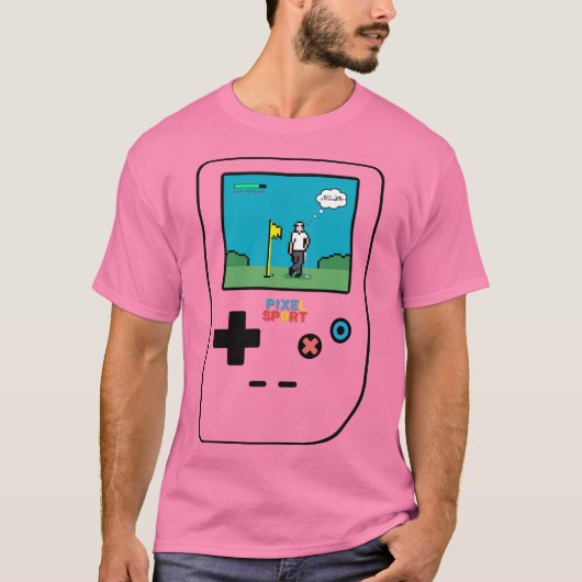 ピクセル スポーツ ゴルフ レトロ ゲーム Tシャツ (正面)