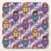 ピクセルPalsキッズコースターセット スクエアペーパーコースター (正面)