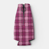 ピクセルPlaid_マゼンタ – 黒 ボトルクーラー (裏面)