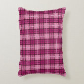 ピクセルPlaid_Magenta-Black アクセントクッション (正面(垂直))