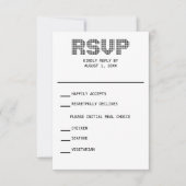 ピクセルRSVPウェディングRSVPカード 出欠カード (正面)