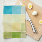 ピクセ数々のル正方形の風景 キッチンタオル (四つ折り)