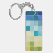 ピクセ数々のル正方形の風景 キーホルダー (正面左)