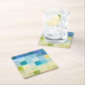 ピクセ数々のル正方形の風景 スクエアペーパーコースター (インサイチュ)