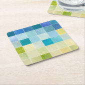 ピクセ数々のル正方形の風景 スクエアペーパーコースター (アングル)