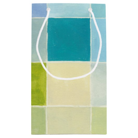 ピクセ数々のル正方形の風景 スモールペーパーバッグ (裏面)