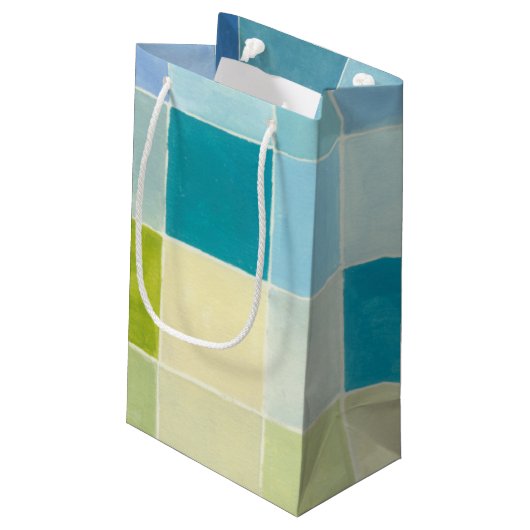 ピクセ数々のル正方形の風景 スモールペーパーバッグ (裏面アングル)