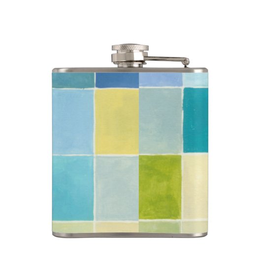 ピクセ数々のル正方形の風景 フラスク (裏面)