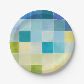 ピクセ数々のル正方形の風景 ペーパープレート (正面)