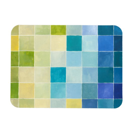 ピクセ数々のル正方形の風景 マグネット (横)