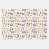 ピクチかわいらしンバスケットとフード ラッピングペーパーシート (正面3)