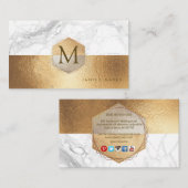 ピクデジネス大理石フェイク金ゴールド+ハニカム 名刺 (正面/裏面)