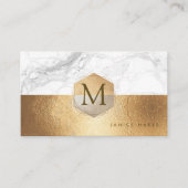 ピクデジネス大理石フェイク金ゴールド+ハニカム 名刺 (正面)