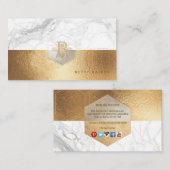 ピクデジン大理石フェイク金ゴールド蜂+ハニカム 名刺 (正面/裏面)