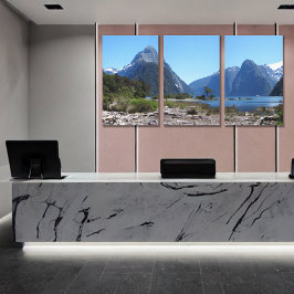 ピクトゥーレ風アイコニックNZミルフォードピーク秋 キャンバスプリント