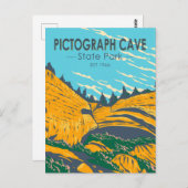 ピクトグラフケーブ州パークモンタナヴィンテージ ポストカード (正面/裏面)