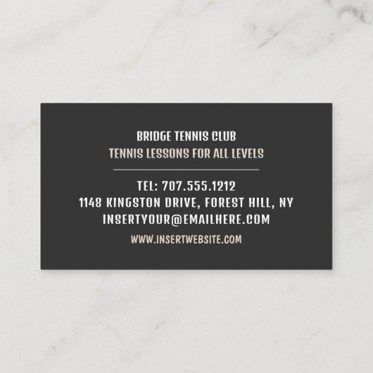 ピクトグラムテニスプレーヤー、テニスプレーヤー/コーチ 名刺 (裏面)