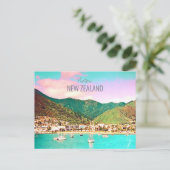 ピクトンハーバーニュージーランド旅行 ポストカード (スタンド正面)