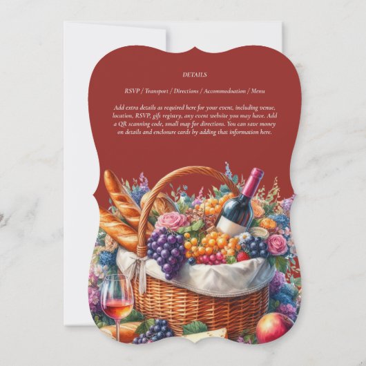 ピクニエレガントックパーティー誕生日退職ANYイベント 招待状 (裏面)