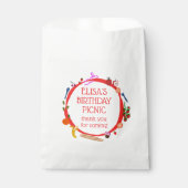 ピクニクモダンキュート手描きカスタム誕生日パーティー フェイバーバッグ (正面)
