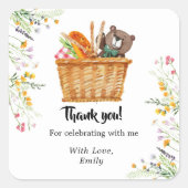 ピクニックありがとう、好意 スクエアシール (正面)