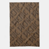 ピクニックおもしろいな柳細工のスタイルのタイポグラフィブラウン キッチンタオル (縦)