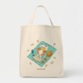 ピクニックかわいいかわいい子犬の食料品トート トートバッグ (正面)