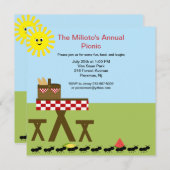 ピクニックする蟻によって来られる行進招待状 招待状 (正面/裏面)