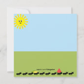 ピクニックする蟻によって来られる行進招待状 招待状 (裏面)