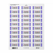 ピクニックとバナー | Blue 市松模様に Tablecloth Summer ラベル (フルシート)