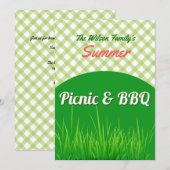 ピクニックとBBQの招待状 招待状 (正面/裏面)