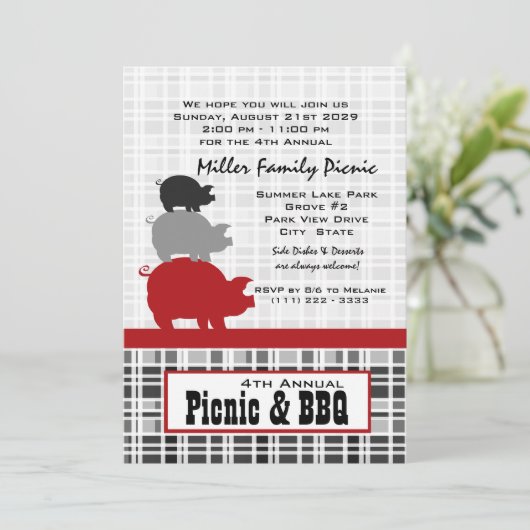 ピクニックとBBQ 招待状 (スタンド正面)