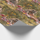 ピクニックに行って可愛いラクーン一家 ラッピングペーパー (角)